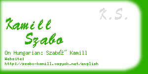 kamill szabo business card